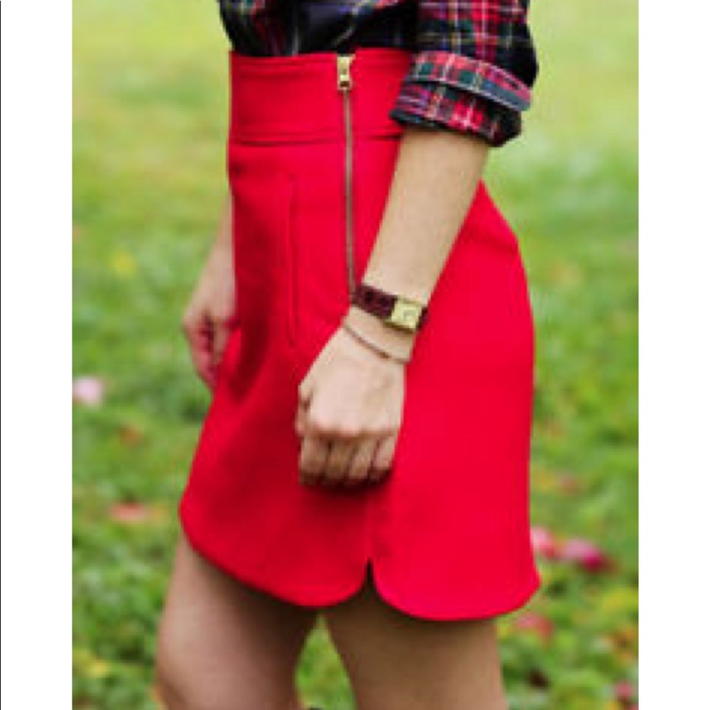 J. Crew Red Wool Mini Skirt, 8